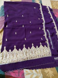 💜heavy saree for bride with zari and dabhka