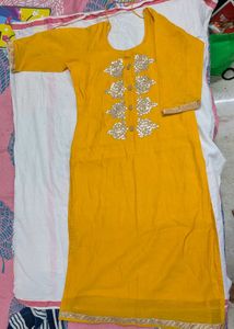 Vibrant Yellow Embellished Kurta