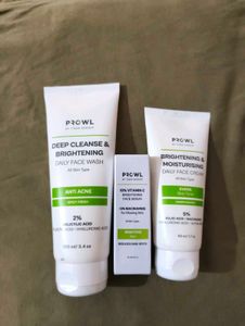 face wash, serum, moisturizer