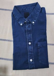 H&M Men's Classic Denim Button-Down Shirt