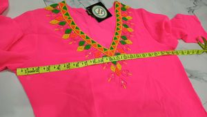 Vibrant Pink Embroidered Kurta