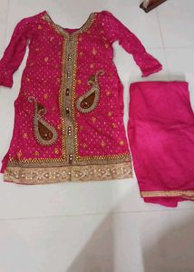 Vibrant Pink Embellished Kurta Set