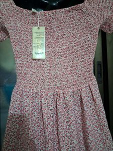 Chic Smocked Floral Print Dress