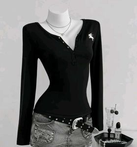 Black Long Sleeve Henley