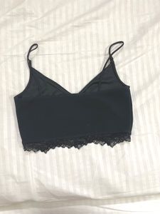 Black Lace Trim Cami Top