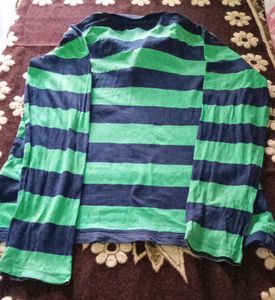 Striped Long Sleeve Polo Shirt