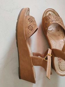 Bata Mustard Wedge Sandals