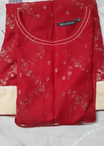 Beautiful Red Kurta with Golden Print