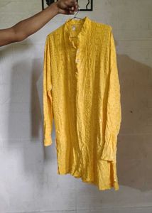 Vibrant Yellow Embroidered Kurta