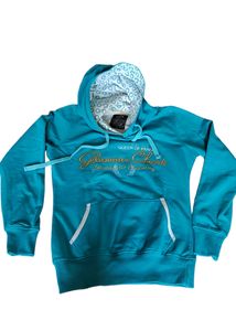 Women Sea Green Hoodie With Printed Cap