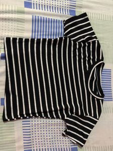 Black and White Striped Top