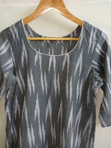 Grey Printed Straight Kurti From Prithvi Designers