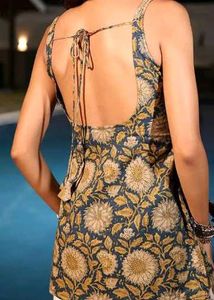 Bohemian Floral Print Sleeveless Kurta