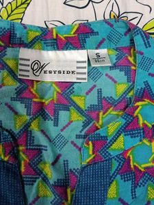 Blue Geometric Print Kurta