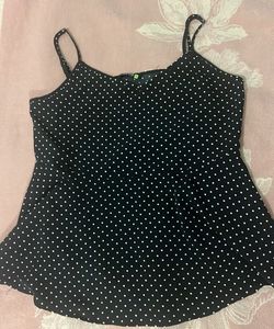 Black Polka Dot Camisole Top