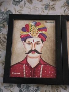 Rajasthani Man And Woman Frame Combo Of 2