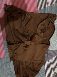 Stylish Brown One-Shoulder Top