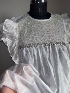 Elegant White Embellished Top