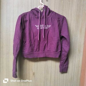 Burgundy Cropped Hoodie