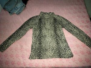 Leopard Print Mock Neck Top