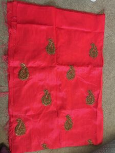 Vibrant Pink Embroidered Blouse Fabric