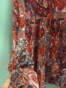 Boho Paisley Print Long Sleeve Top