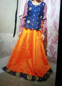 Embroidered Blue Silk Choli