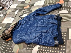 Blue Quilted Puffer Jacket hoody imported winters