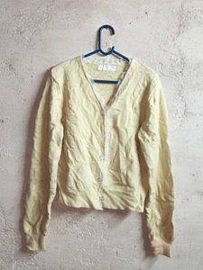 Light Yellow Cardigan Winter Sweater