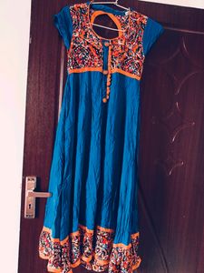 Elegant Royal Blue 💙 Flared Anarkali Kurta