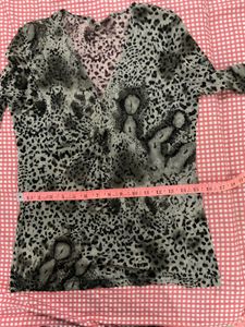 Sheer Leopard Print V-Neck Top