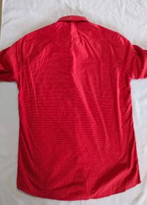 Men's Red Printed Full Sleeve Shirt