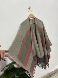 Striped Poncho Shawl