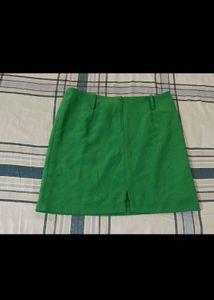 Green A-Line Mini Skirt