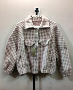 Imported women's houndstooth tweed jacket/sweater