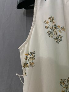 Chumbak Floral Tiered White Indowestern Dress