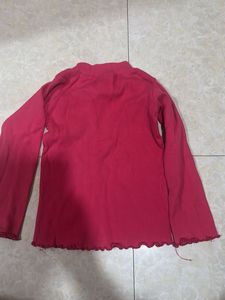 pink Long Sleeve Mock Neck Top