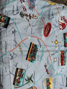 Retro Travel Map Fabric