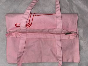 pink cotton tote bag