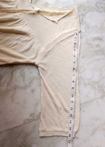 Cream Tie Neck sheer top