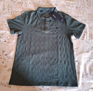 🎽🏏Men's Green Textured Polo Shirt