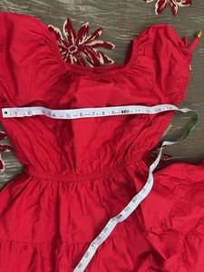 Chic Red Tiered Dress