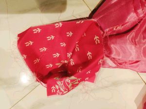 Peach Printed one pc with Dupatta