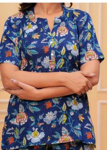 Comfortable Floral Print Night Suit Set