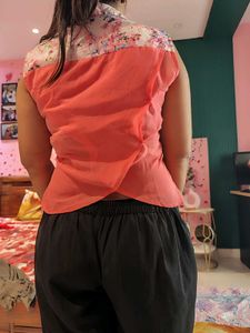 Beautiful Floral Sleeveless crop shirt
