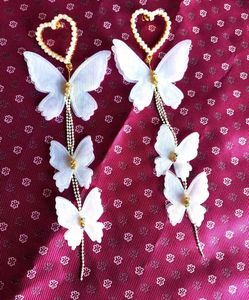 Savana White Butterfly Drop Earrings