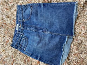 Zara Asymmetric Denim Skirt