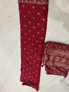 Red Embroidered karwa chauth suit