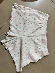 Floral Print Ribbed Shorts