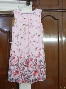 Pink Floral Sleeveless Dress
